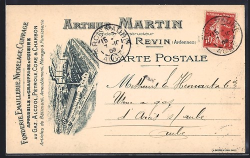 Cpa revin ardennes fonderie - /ardennes,,