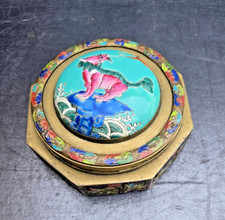 CHINE BOITE BRONZE CLOISONNÉ PORCELAINE ÉMAILLÉE BOX CHINESE PORCELAIN ENAMEL