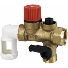 Groupe de sécurité - coudé - orientable - raccord horizontal - laiton brut ORKLI