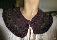 col vintage  années 50' 60'   fait main au tricot avec lurex