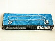 Porte-serviettes chromé avec deux rails Sicam français années 70 vintage salle de bain neuf en boite