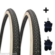 2 Pneus Blanc Noir pour Vélo