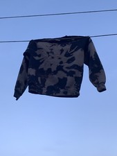 black and bleach tiedye crewneck sweatshirt