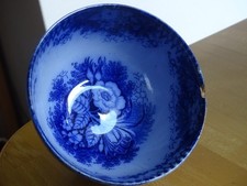 VB VILLEROY & BOCH 1 ANCIEN BOL EN FAIENCE FIN 19 EME MODELE JARDINIERE BLEU