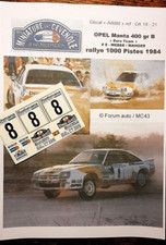 DECAL 1. 43 - OPEL MANTA 400 "Euro" - WEBER - #8  RALLYE 1000 PISTES 1984