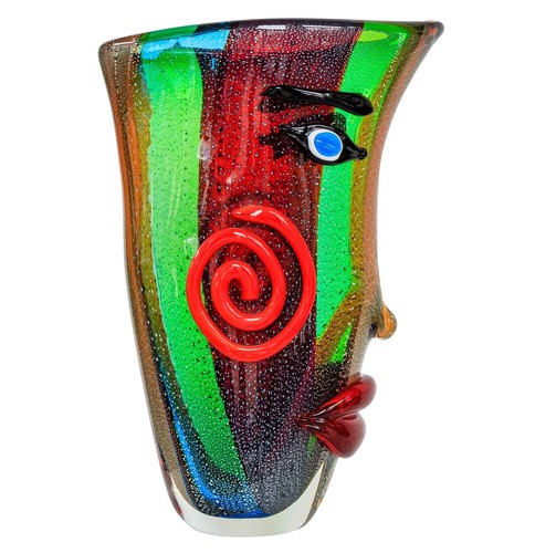 Vase verre visage murano - en,