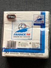 Coupe du Monde France 98 : paquet de 50 serviettes jetables Tifany