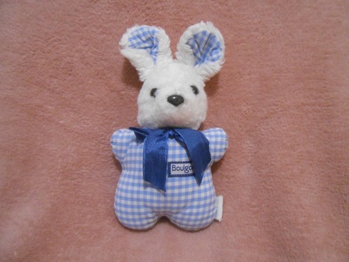 Doudou peluche lapin blanc