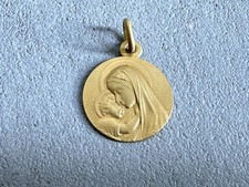 Pendentif or massif 9 carats - Marie et l'enfant - catholique - Chrétien - médai