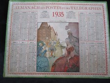 Calendrier ! Almanach des PTT ! Ancien ! 1935 !