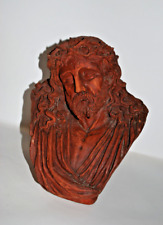 Impostant buste Jésus Christ sculpture terre 1889