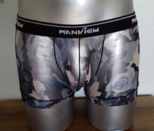 Boxer homme voile imprimé transparent taille M MANVIEW, polyamide et spandex mat
