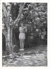 ANCIENNE PHOTO GUYANE 1951 ARMONTABO JEUNE FEMME BALANCOIRE