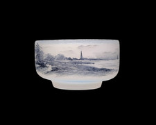 Daum Croix de Lorraine Nancy saleron coupe miniature signé signature acide givré