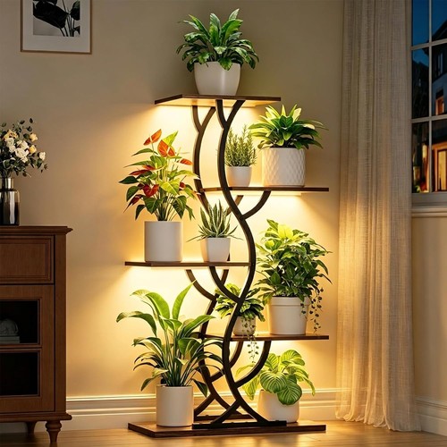 Brown metal corner plant - metal,