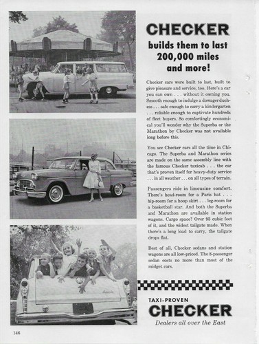 1961 checker taxi proven - taxi-proven, car
