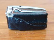 Rare briquet vintage Ronson Varaflame avec revêtement en cuir 4x6,5 cm