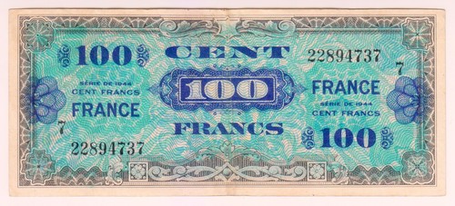 1944 france 100 francs - france,
