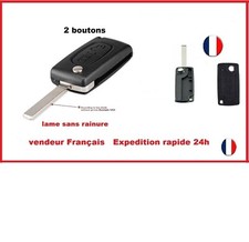 Coque Clé compatible Peugeot CE0523 107 207 307 308 407 2 boutons lame va2 