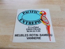 Autocollant / sticker PACIFIC ENTREPOT Fréjus / Meubles rotin-bambou-vannerie