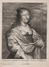 Marie Marguerite Berlaymont-Egmont Egmond Portrait Gravure Engraving De Dyck