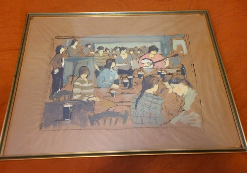 Tableau ancien aquarelle sur