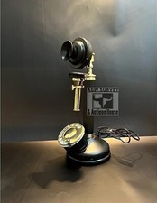 Téléphone Rotatif Vintage En Laiton Antique Avec Candélabre Nautique