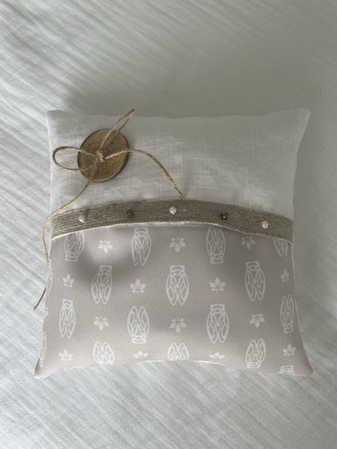 Coussin alliances lin - coussin, et