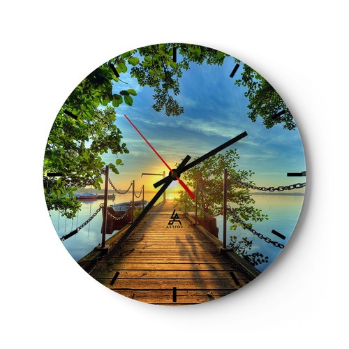 Horloge murale verre - horloge, en
