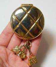 Miroir Compact Charms En Strass Estée Lauder Londres 2000 Cd36