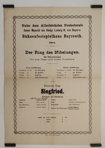 Bayreuth festival 1914 affiche - bayreuth,