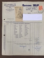 Ancienne facture / Editions Jelp / Nantes / Timbrée / Marianne de Gandon / 1952