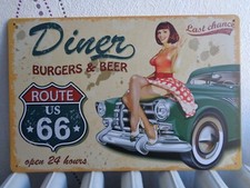 TOLE METAL ROUTE 66 VOITURE