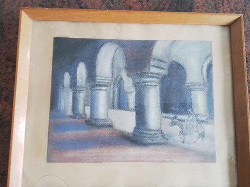 Dessin orientaliste pastel - , au