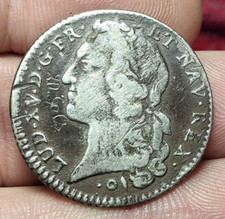 #22-64 ~ Louis XV - 1/5e d'Ecu 1743 K - RARE inscription "20 sols" d'époque !