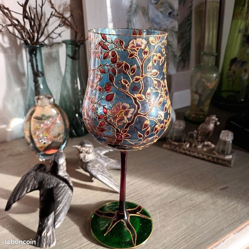 Verre emaillé doré gold - emaillé, or