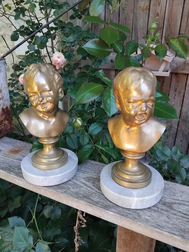 Buste enfant bronze doré - buste, d'enfant.
