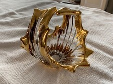 Décoration en cristal doré bonbonniere corbeille( en état)