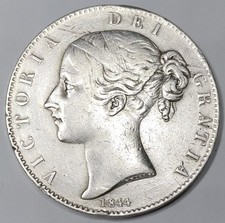 RARE Monnaie Argent, 1 Crown 1844 Victoria (94,200ex) - UNITED KINGDOM