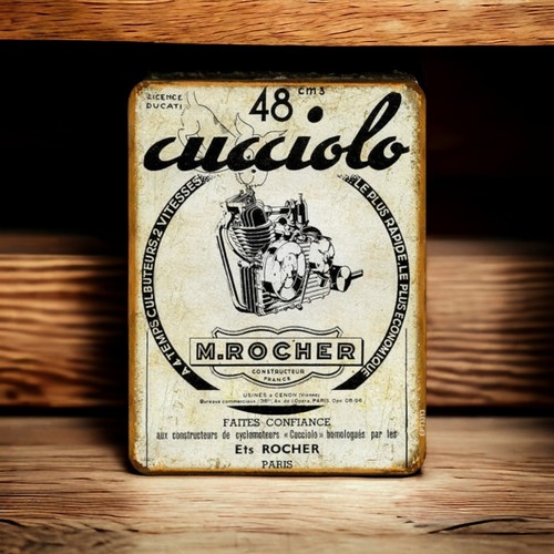 Plaque métal ducati cucciolo - plaque,