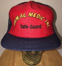 Vintage ANIMAL MEDIC INC Safe-Guard 80s Trucker Hat Cap Snapback USA Farming HTF