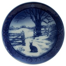 Royal Copenhagen Assiette De Noël 1971 Originale Porcelaine Seconde Choix