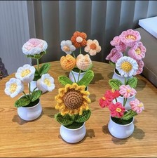 Mini Fleur En Pot Tissé À La