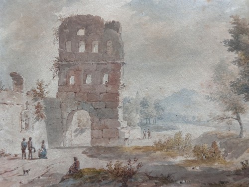 Ancien dessin paysage - ancien,