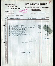 ORLEANS (45) APPAREILLAGE ELECTRIQUE en gros "Ets LEVY-KEIZER" en 1962