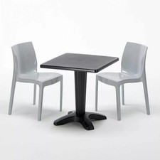 Table Carrée Noire 70x70cm