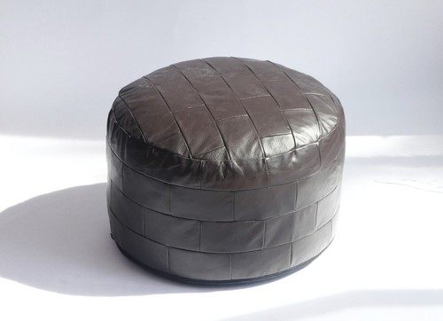 Vintage patchwork pouf dark - in,