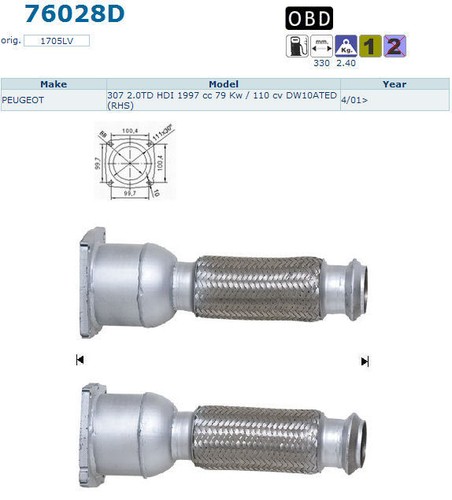 Pot catalytique peugeot - pot,