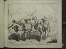 1834 Imprimé Bartolemeo Pinelli ~ Don Quichotte & Botte Sancho Panza