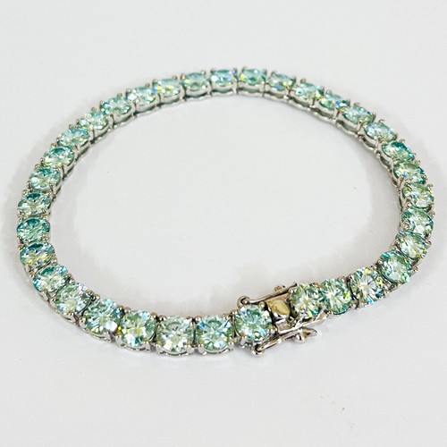 Bleu traitée diamant bracelet - bleu,